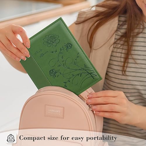 Miniatura 6 de Artmag Álbum de fotos de 5 x 7 pulgadas, páginas transparentes, con bolsillos, cubierta de piel, deslizante, libro de fotos con capacidad para 50