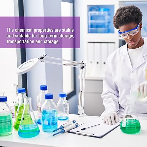 Vista 4 de ALWSCI Botella redonda de vidrio graduado de 16.9 fl oz con tapa de rosca azul GL45, vidrio de borosilicato 3.3, botella de reactivo de laboratorio