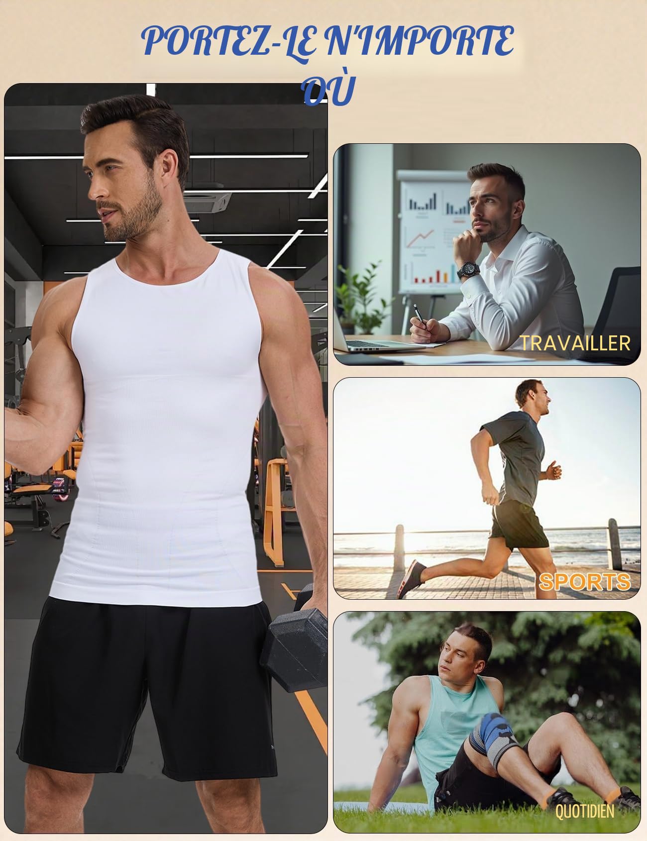 HANERDUN Débardeurs Homme Gynécomastie Debardeur Compression Shirt Gaine Amincissante