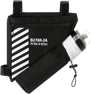 Floatdream Borsa Triangolo Bici, Borsa Impermeabile a Triangolo con Sacchetto Bollitore, Borse Triangolari in Nylon, per Borse per Biciclette, Attrezzi per la Manutenzione, Bottiglie d'Acqua (Nero)