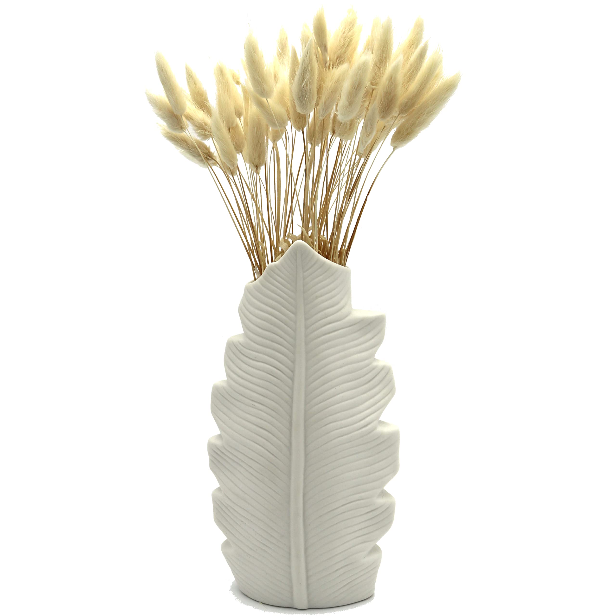 Jarrón alto decorativo de interior, centro de mesa de salón, diseño moderno, Home Décor, para flores, de cerámica, blanco – Decoración del hogar