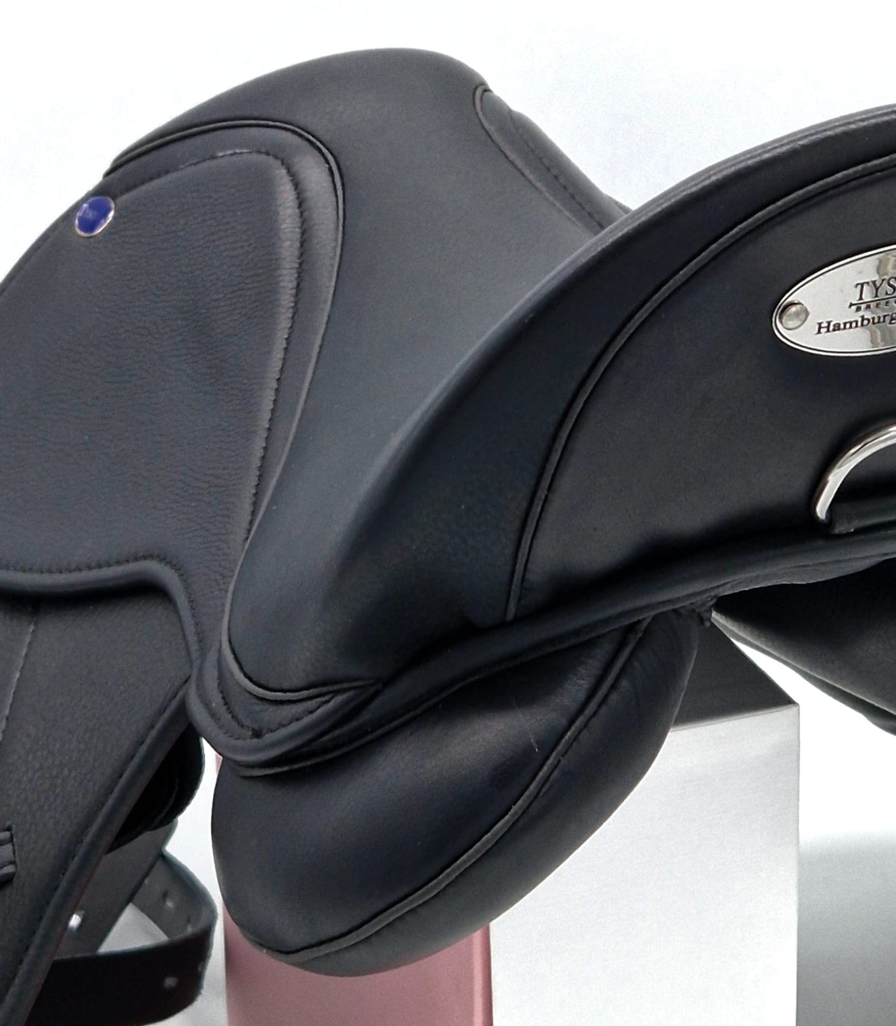 Pony Shetty Ledersattel Monoblatt weich 14 o 15 Zoll Schwarz Leder + 5 Kopfeisen = verstellbar u veränderbar. Tysons Ponysattel (14 Zoll)