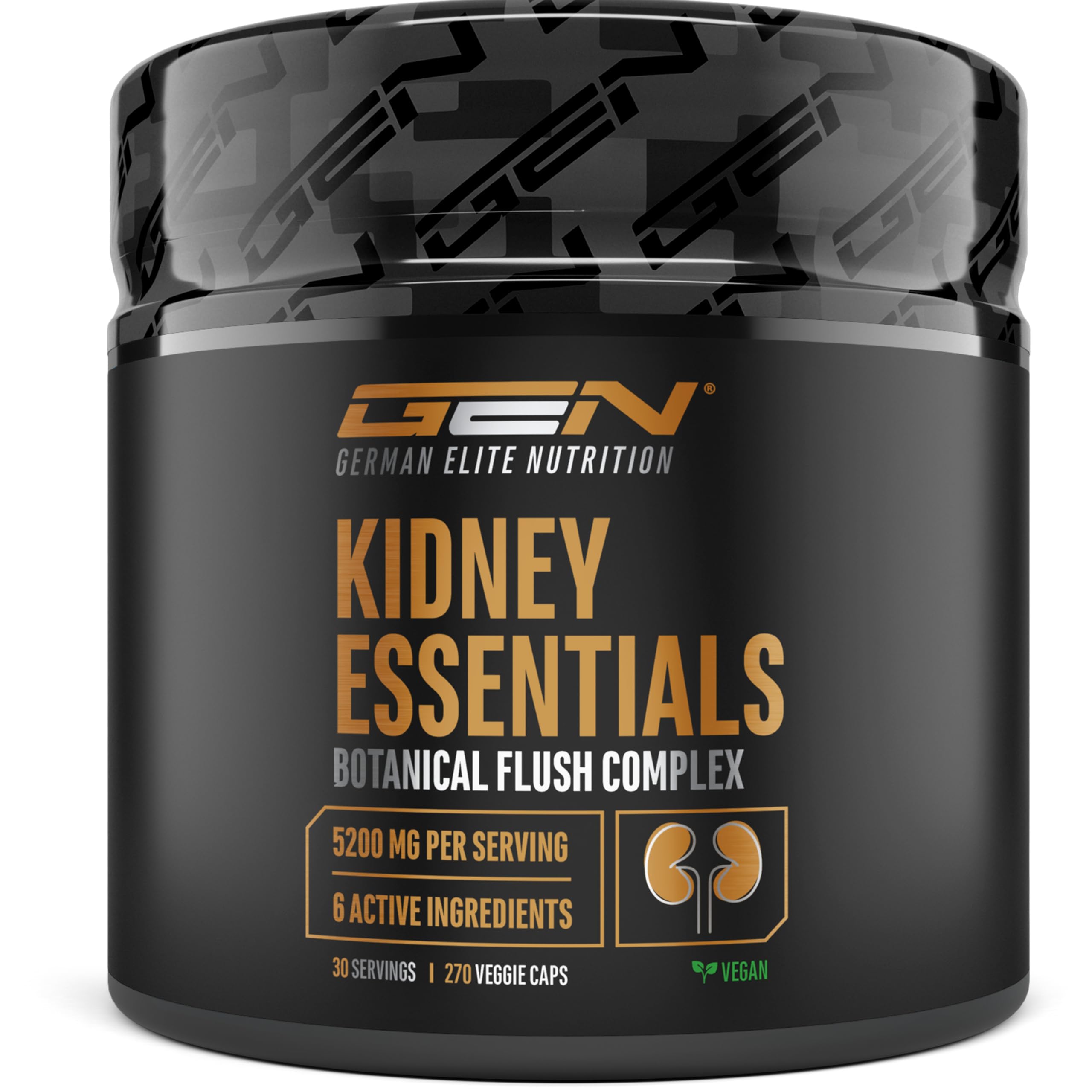 Kidney Essentials - 270 capsule - complesso Botanical Flush ad alto dosaggio con estratti di astragalo, ortica, amarena, corteccia di pino, sedano e verga d’oro - vegano