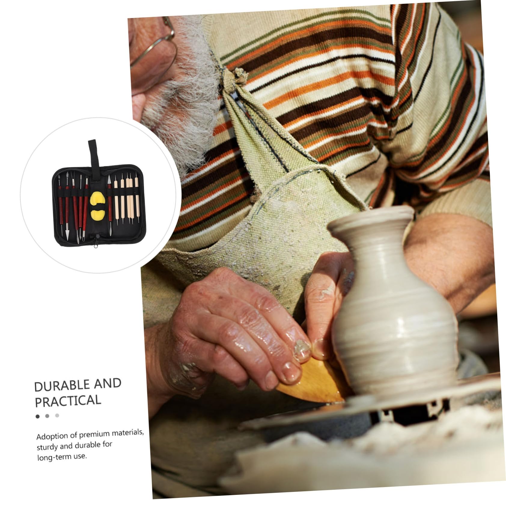 Coolty 6 Pièces Outils De Sculpture En Cire Arc-en-Ciel – Double Extrémité En Acier Inoxydable Premium Pour Modelage, Poterie & Argile