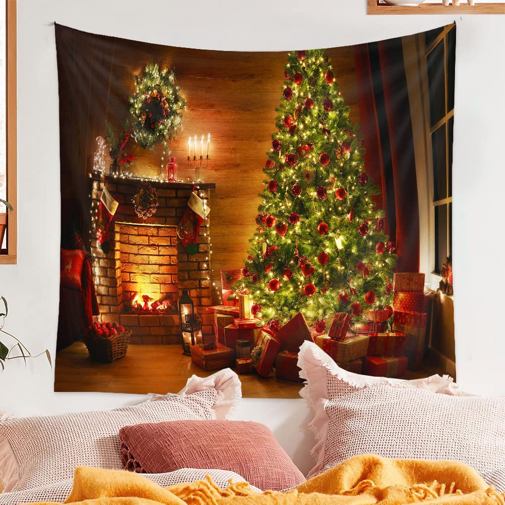 Chickwin Tapisserie Murale Noël Impression 3D, Toile De Fond Noel