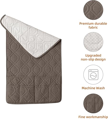 Miniatura 4 de Juego de 3 fundas antideslizantes para reposabrazos de sofá, 100% impermeables, fundas lavables para reposabrazos de sofá para sala de estar, fundas