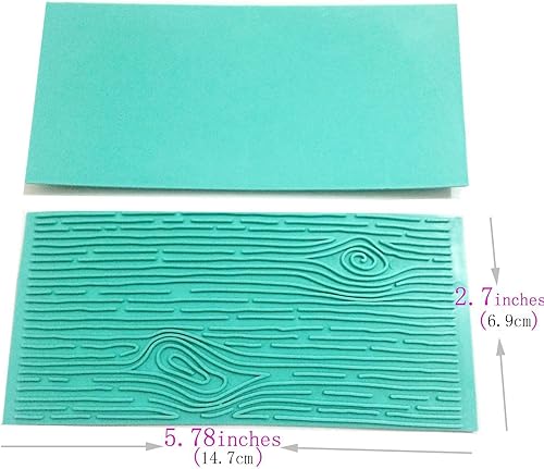 Miniatura 2 de Juego de moldes de textura de 2 piezas para corteza de árbol y pared de ladrillo, moldes de impresión de pasta de goma, tapete de impresión de