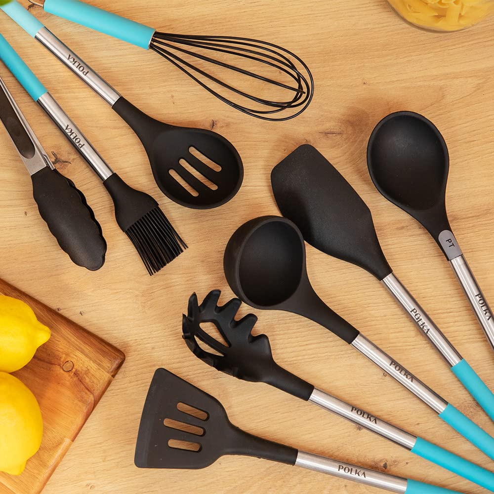 Set Utensili Da Cucina Cecotec 9 Pezzi - Manico Effetto Legno, Testa Nera In Silicone, Antiaderente - Foto 8