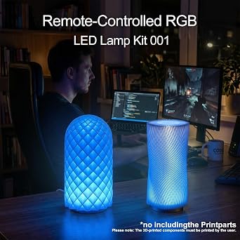 3PCS Remote Control RGB Light LED Lamp Kit 001,Power Failure Memory Function for Bambu Lab Multicolor Makerworld for Anycubic Makeronline 3D Printer Light DIY Hardware Model Parts USB