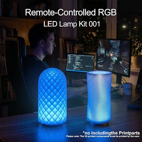 3PCS Remote Control RGB Light LED Lamp Kit 001,Power Failure Memory Function for Bambu Lab Multicolor Makerworld for Anycubic Makeronline 3D Printer Light DIY Hardware Model Parts USB