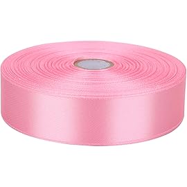 1 inches 50 Yard Pink Satin Ribbon for Gift Wrapping, Wedding, Crafts, Christmas,Easter, Floral, Hair, Invitation Decorations and More