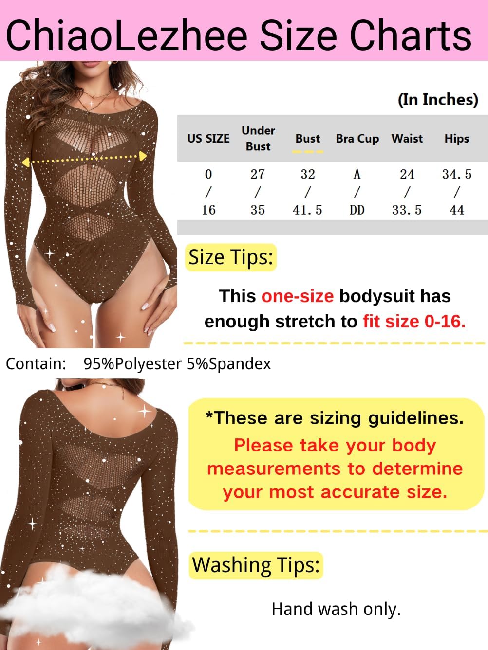 Sparkly Rhinestone Bodysuit, Sexy Rave Outfits, Size Fit 0-16 - Image 7