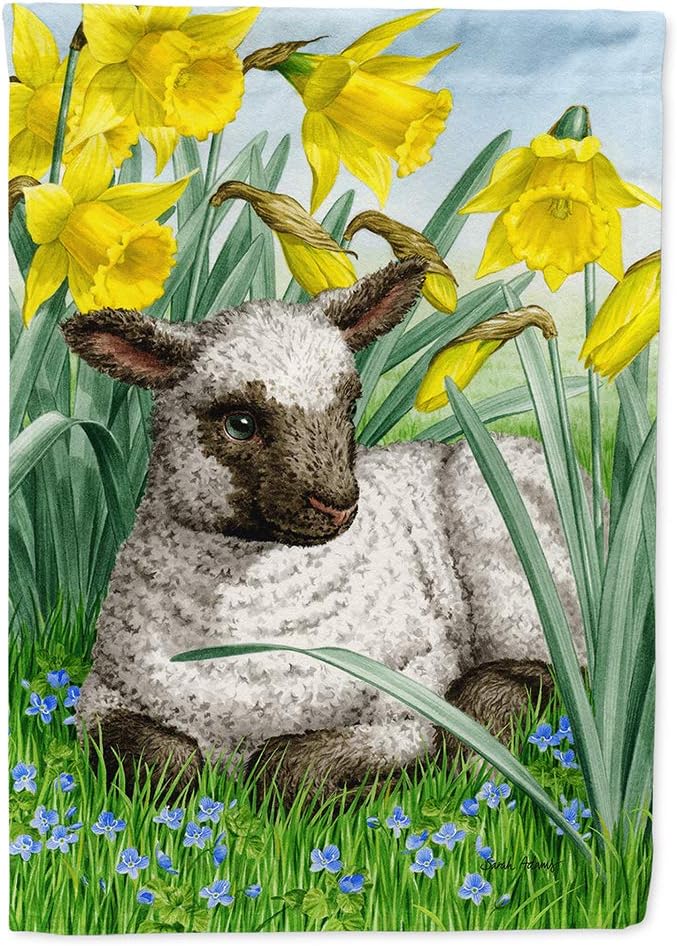 Caroline's Treasures ASA2025CHF Lamb House Flag Large Porch Sleeve Pole Decorative Outside Yard Banner Artwork Wall Hanging, Polyester, House Size, Multicolor