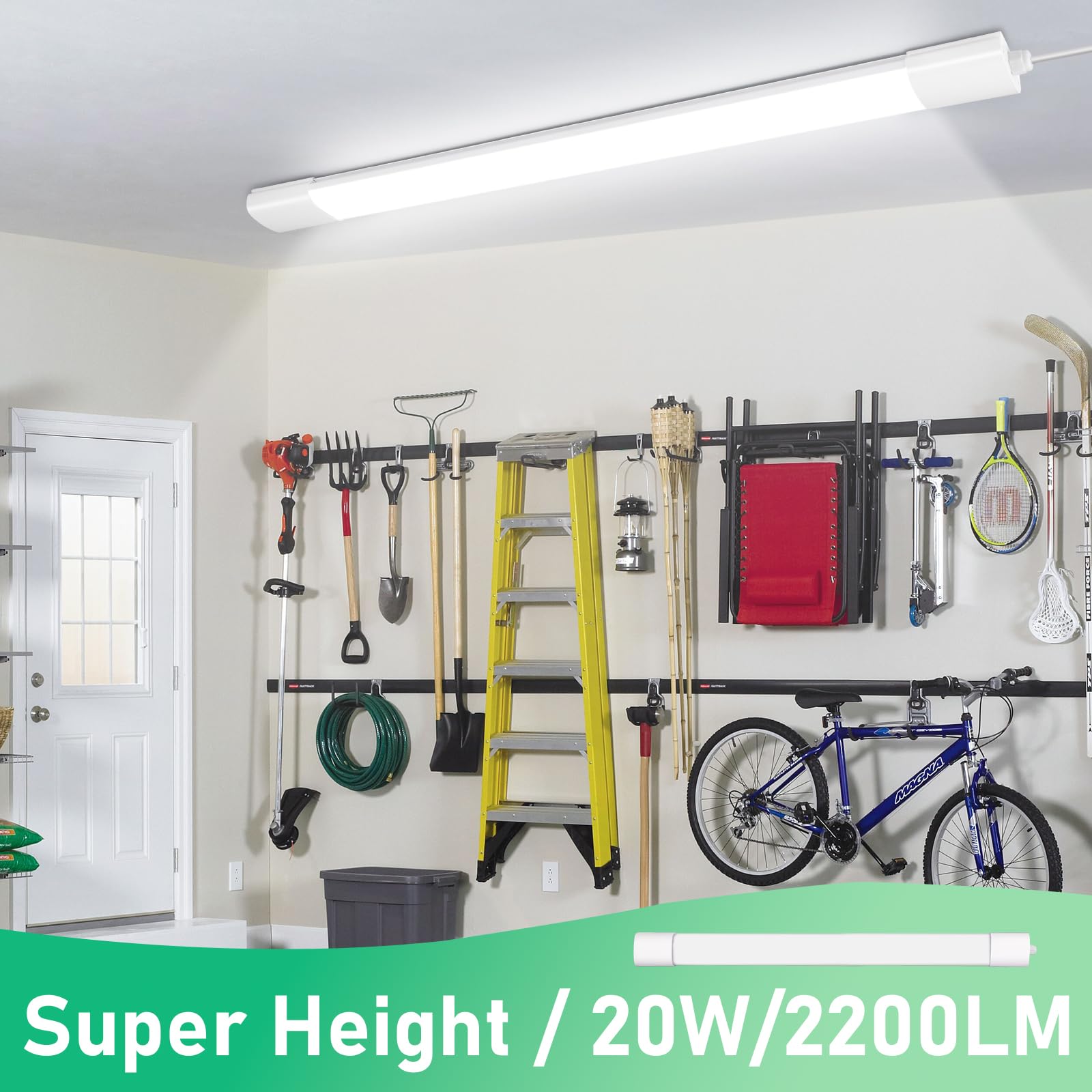 LED Feuchtraumleuchte 60CM mit 20W 2200LM, Deckenleuchte Feuchtraum Flach Feuchtraumlampe Wasserdicht IP65, 4000K Neutralweiß Werkstattlampe, Kellerleuchte, Wannenleuchte für Büro Garage Lager