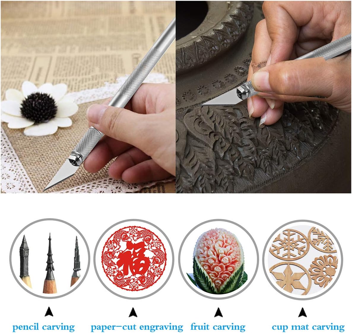 PLANTIONAL Craft Weeding Tools for Vinyl: 18 PCS Craft Basic Set Tools Kits Including Scissor, Tweezers, Weeders, Scraper, Spatula for Weeding Vinyl | Silhouettes | Cameos