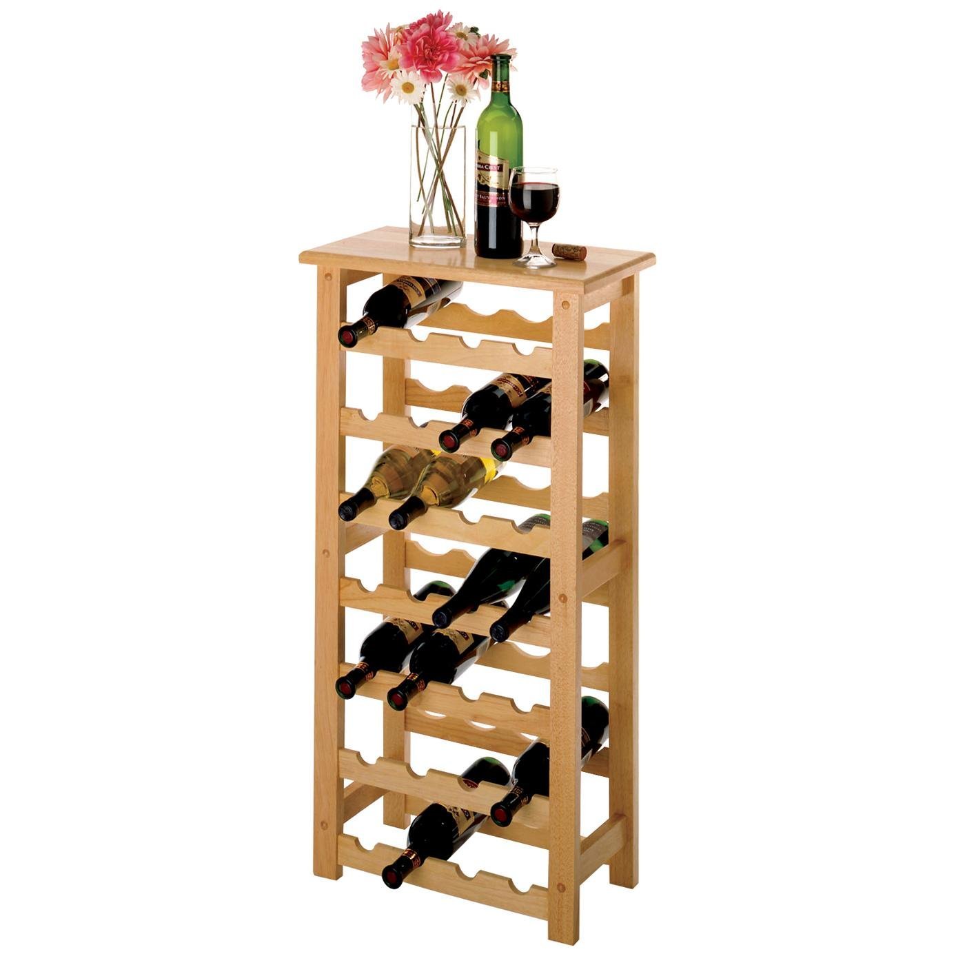 Winsome Solid Beechwood 28 Bottle Contemporary Wine Rack