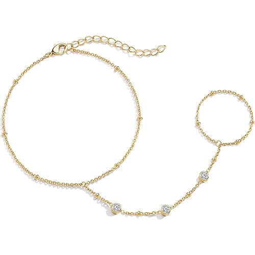 Gold Bracelets Set for Women Stack, Dainty Thick Bracelets Stack for Women Trendy, Simple Thin Gold Plated Cuff Stackable Bracelets With Beaded Cuban Paperclip Snake Rope Bangle Hand Chain Jewelry Gifts for Women Non Tainish