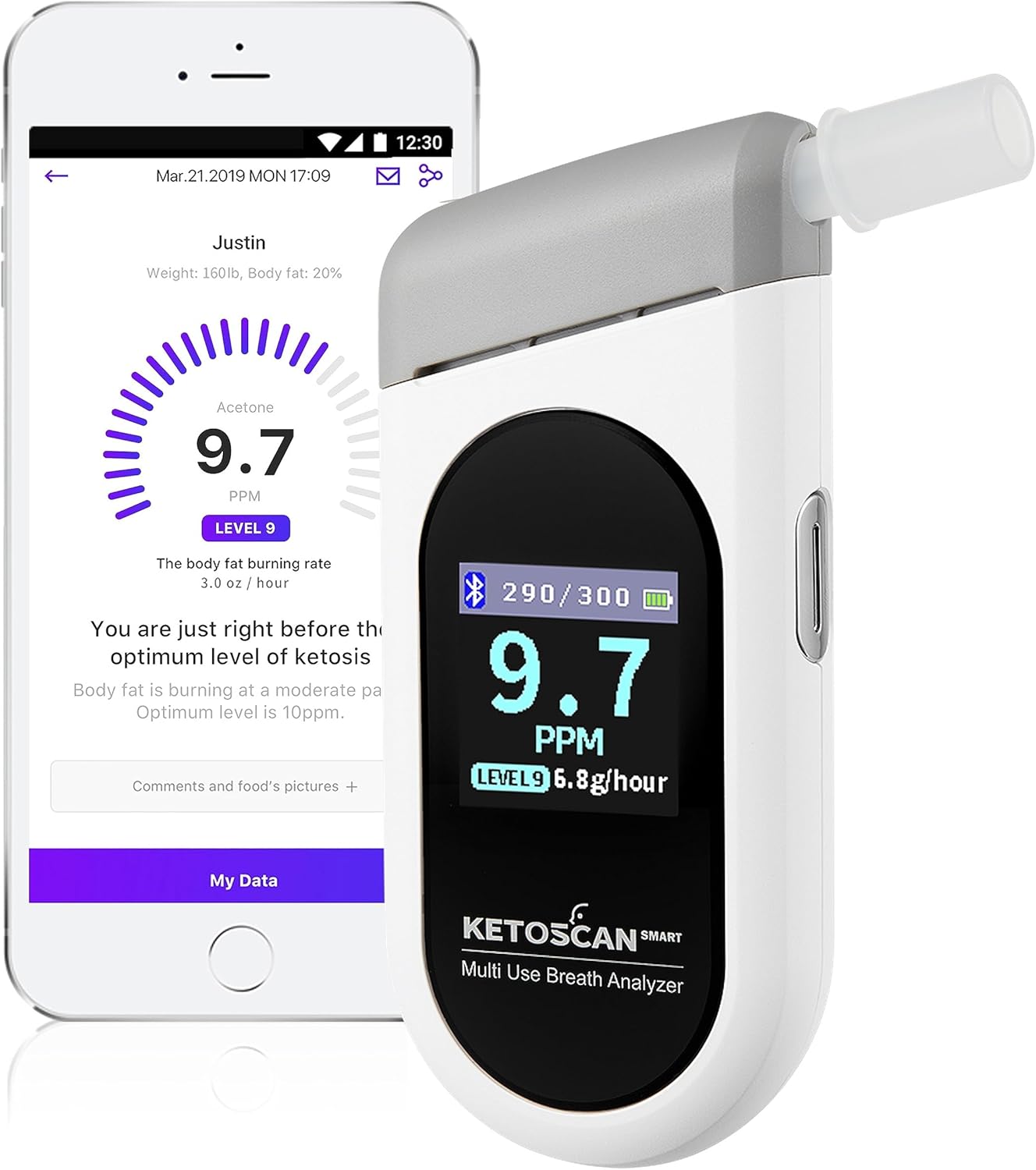 [HSA/FSA eligible]KETOSCAN SMART Breath Ketone Meter, Diet