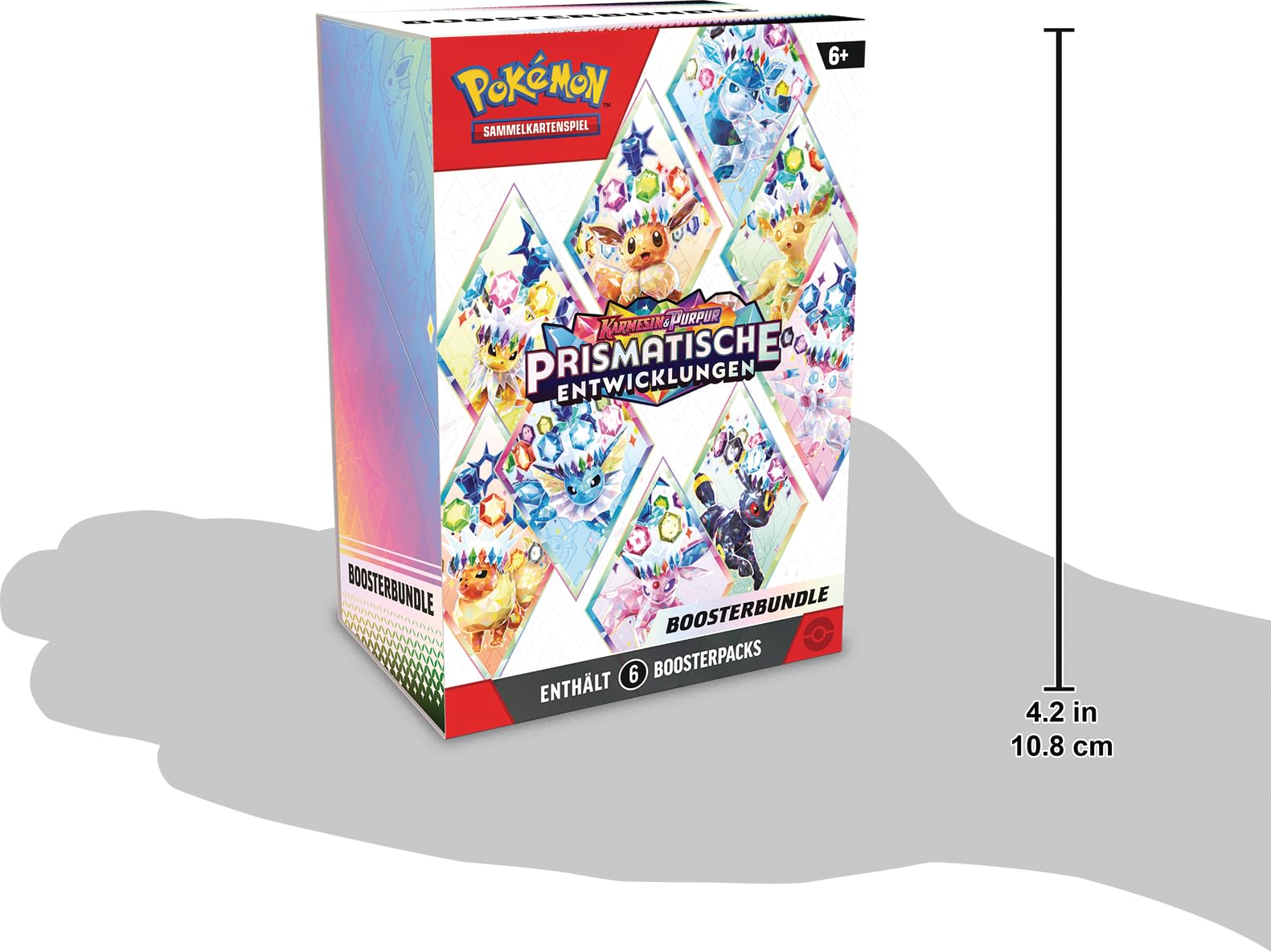 Pokémon - Gra karciana kolekcjonerska: Boosterbundle Karmesin & Purpur – rozwój pryzmatyczny (6 Boosterpacks)
