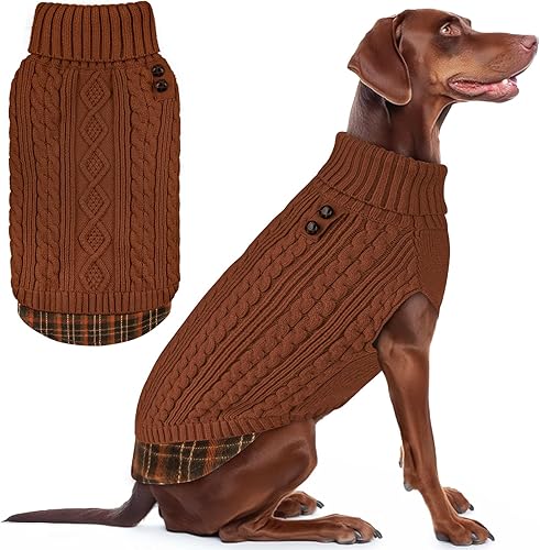 Miniatura 22 de KYEESE Suéter suave para perros pequeños, hembras, abrigado, de cuello alto, ropa elástica de punto para gatos, abrigo cómodo para mascotas