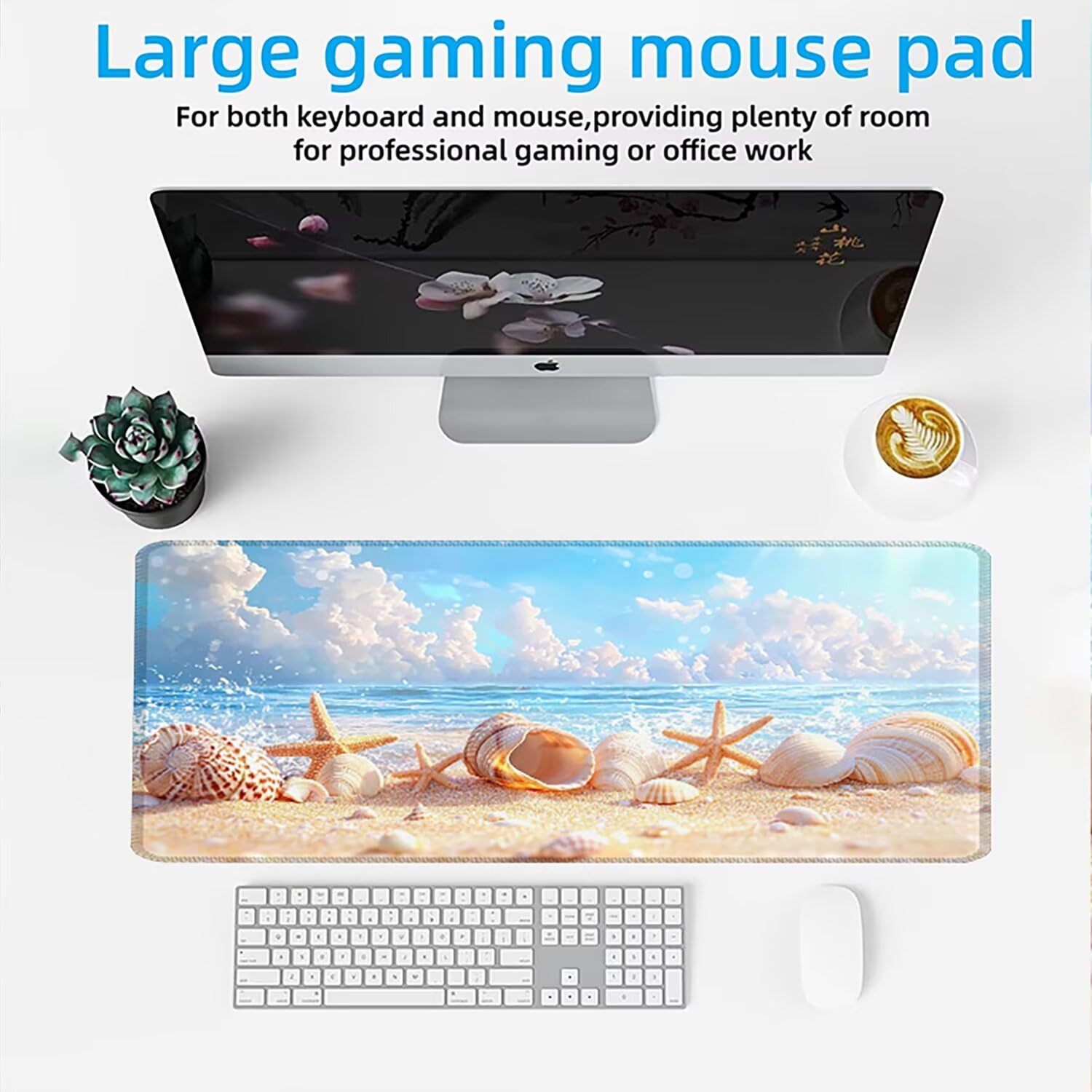 Podkładka pod mysz AAA XXL 1200 x 600 mm duża mata na biurko szyta krawędź wodoodporna antypoślizgowa, laptop poprawia precyzję i szybkość. Gracz, rozgwiazda mewa w0w-875