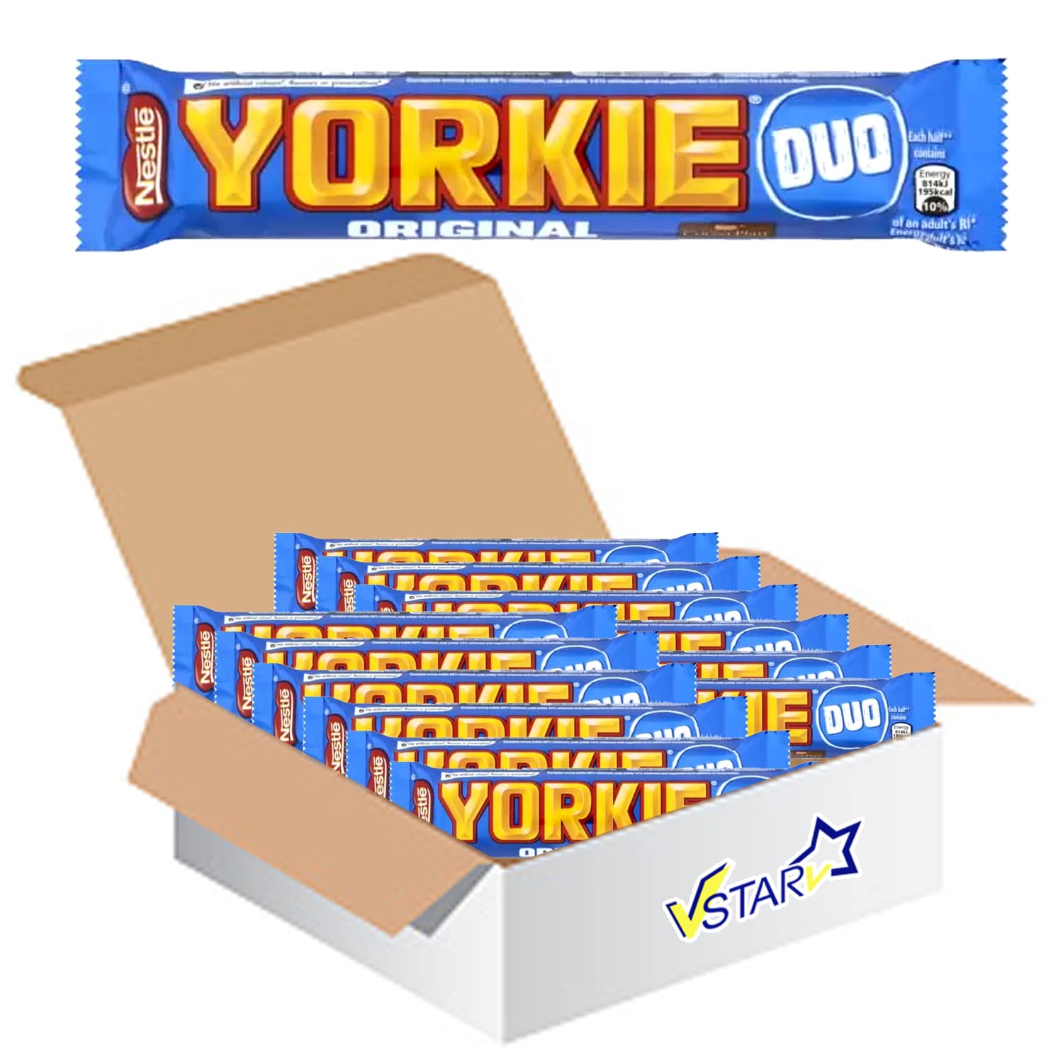 VSTARAll Chocolate Bars Collection (Yorkie Milk Duo Bar 72g, Full Box), 1.0 count