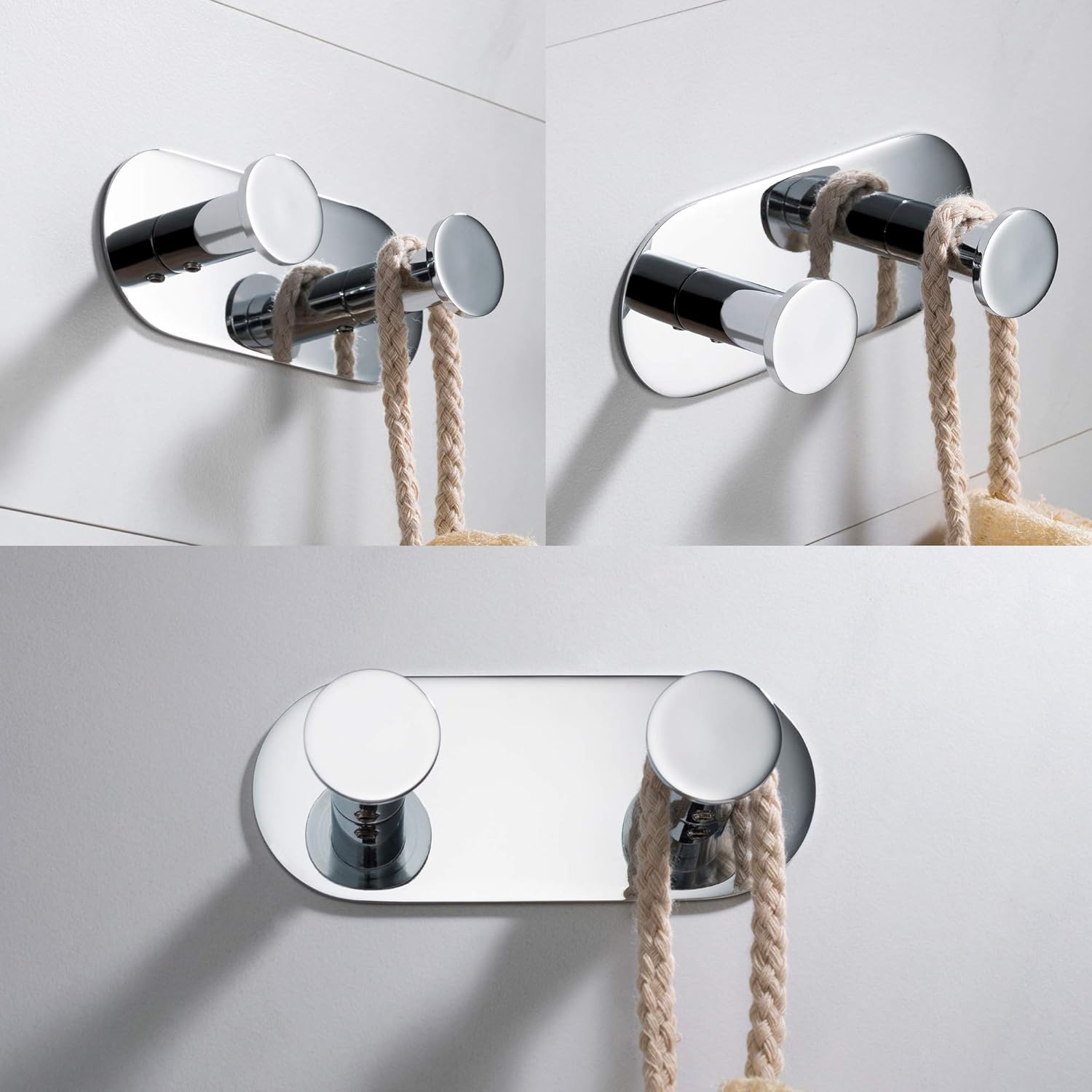 Kraus Elie Bathroom Robe and Towel Double Hook, Chrome Finish, KEA-18803CH