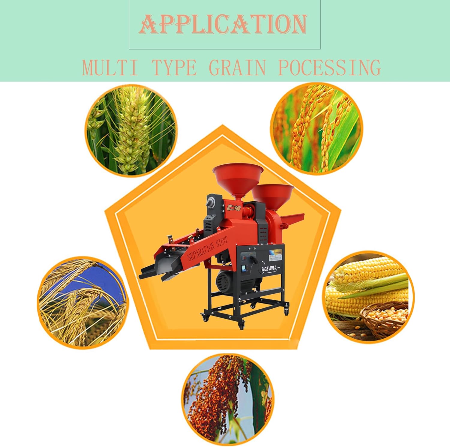 Rice Milling Machine With Vibrating Screen Electric Grain Mill Peeling Millet Corn Husking Miller Wheat Sheller for Farm 130-170 KG/H 220V