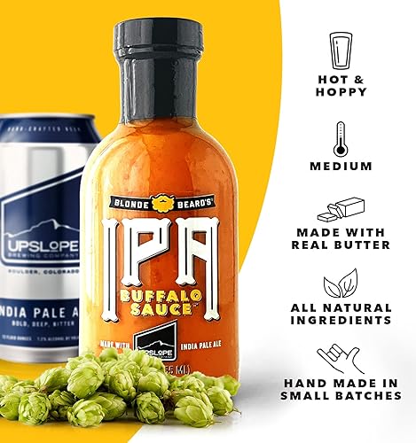Miniatura 5 de Salsa de búfalo IPA, fabricada con mantequilla, totalmente natural, vegetariana, fabricada con cerveza Upslope India Pale Ale (media galón 64 onzas)