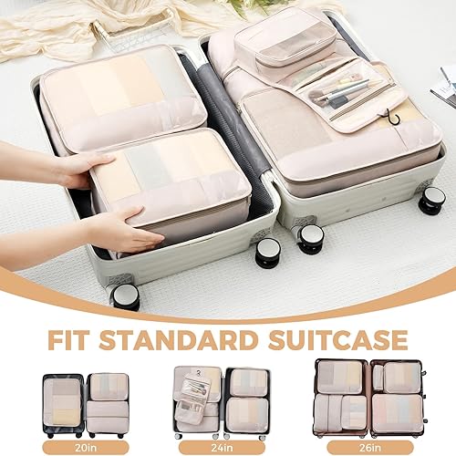 Vista 7 de BAGAIL Juego de 9 organizadores de equipaje para accesorios de viaje