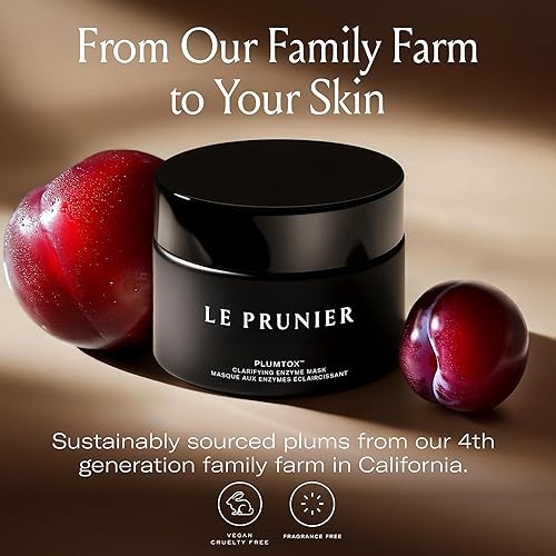 Miniatura 7 de Le Prunier Plumtox Mascarilla de enzima clarificante | Tratamiento exfoliante suave AHA BHA PHA con extracto de ciruela Midnight Muir | Hidratante