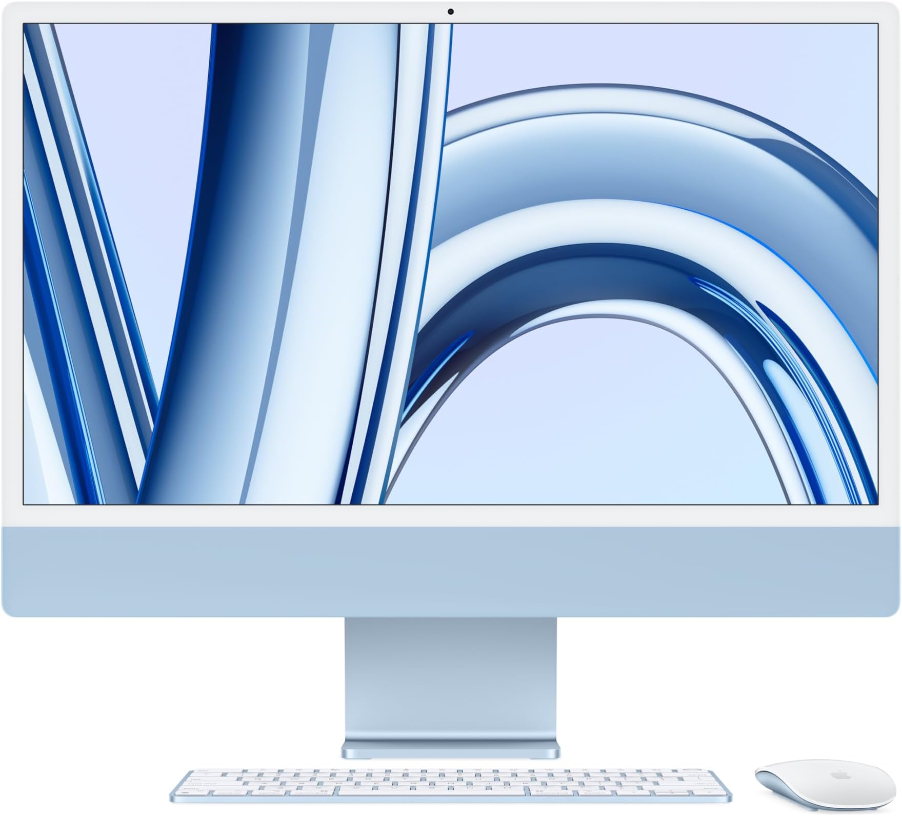 Apple 2023 iMac All-in-One Desktop Computer with M3 chip: 8-core CPU, 10-core GPU, 24-inch Retina Display, 8GB Unified Memory, 256GB SSD Storage, Matching Accessories. Works with iPhone/iPad; Blue