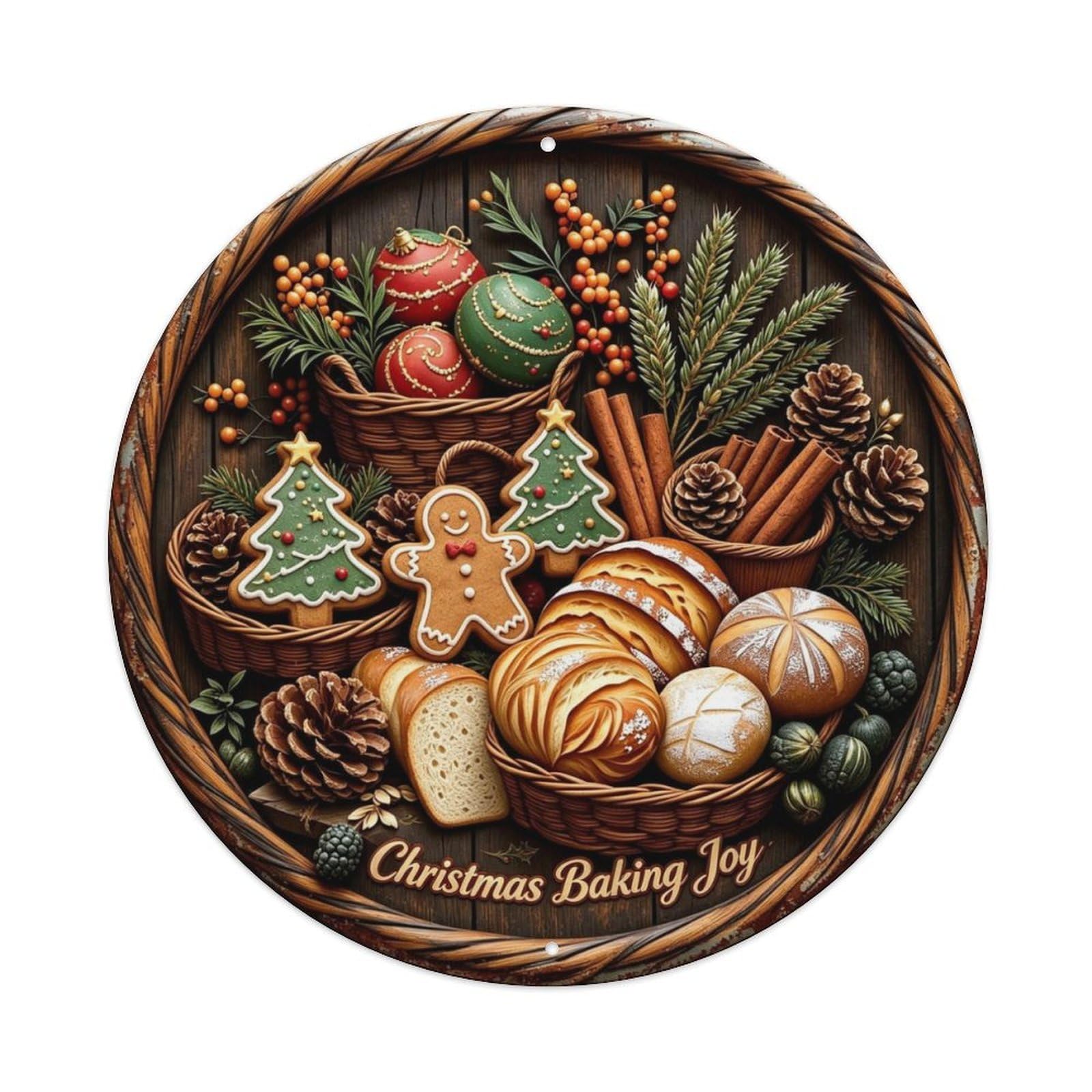Christmas Baking Joy Metal Tin Sign Plaque