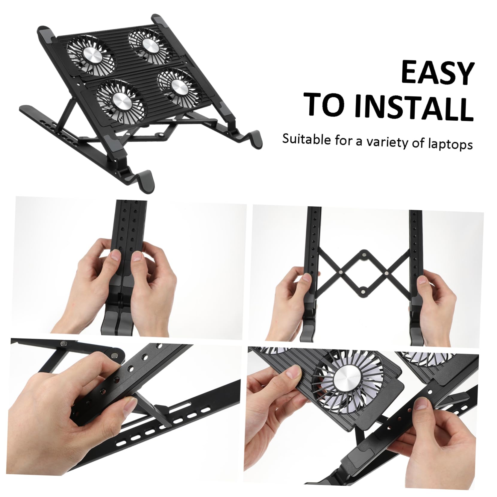 Soporte De Refrigeración para Portátil Ventilador Base Antideslizante Compatible Múltiples para Escritorio y Uso Diario
