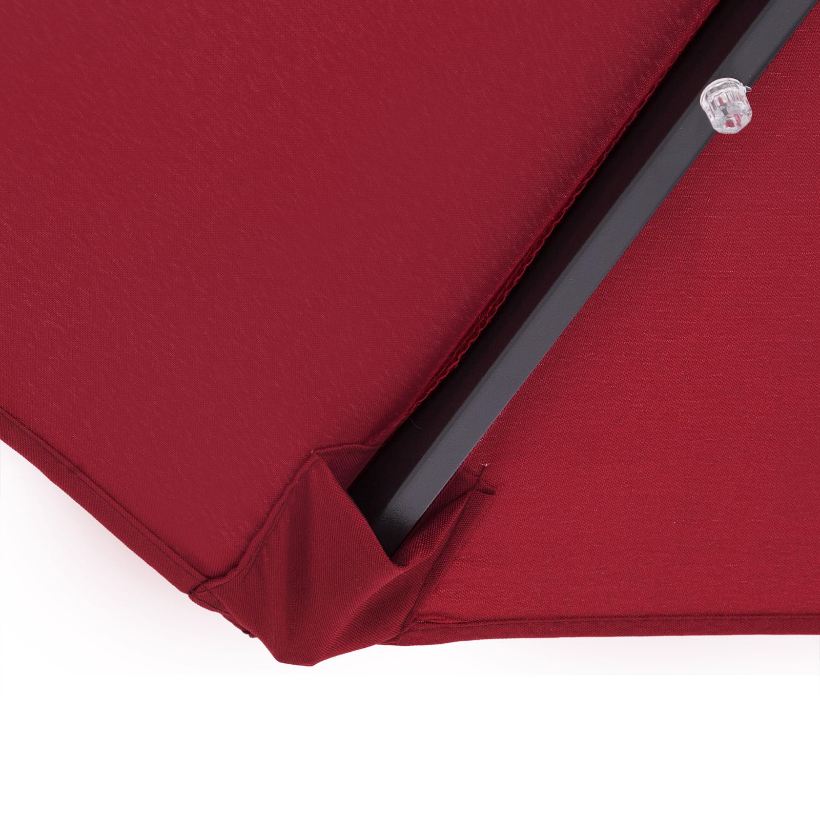 Kingsleeve® Sonnenschirm LED Beleuchtung UV Schutz 80+ Solar Schutzhülle 270cm Groß Kurbel Knickbar Balkon Terrasse Gartenschirm Marktschirm Rot