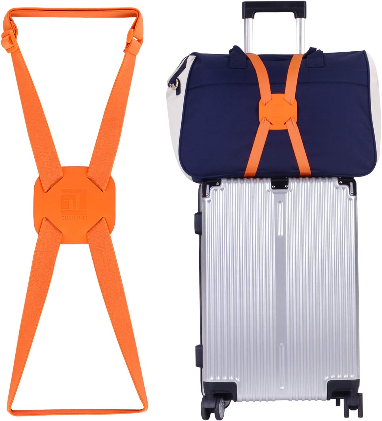 Luggage Straps Bag Bungees for Add a Bag Easy to Travel Suitcase Elastic Strap Belt (Orange, M-Orange)