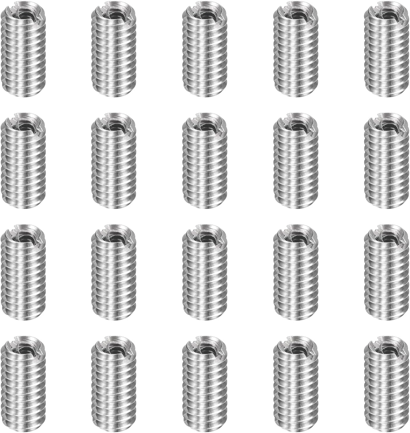 sourcing map 20pcs Thread Repair Inserts M4 x 0.7 Male to M2.5 x 0.45 Female Thread 8mm Long Stainless Steel Reducing Nuts Metric Self Tapping Sleeves Threaded Reducer Industrial Fasteners