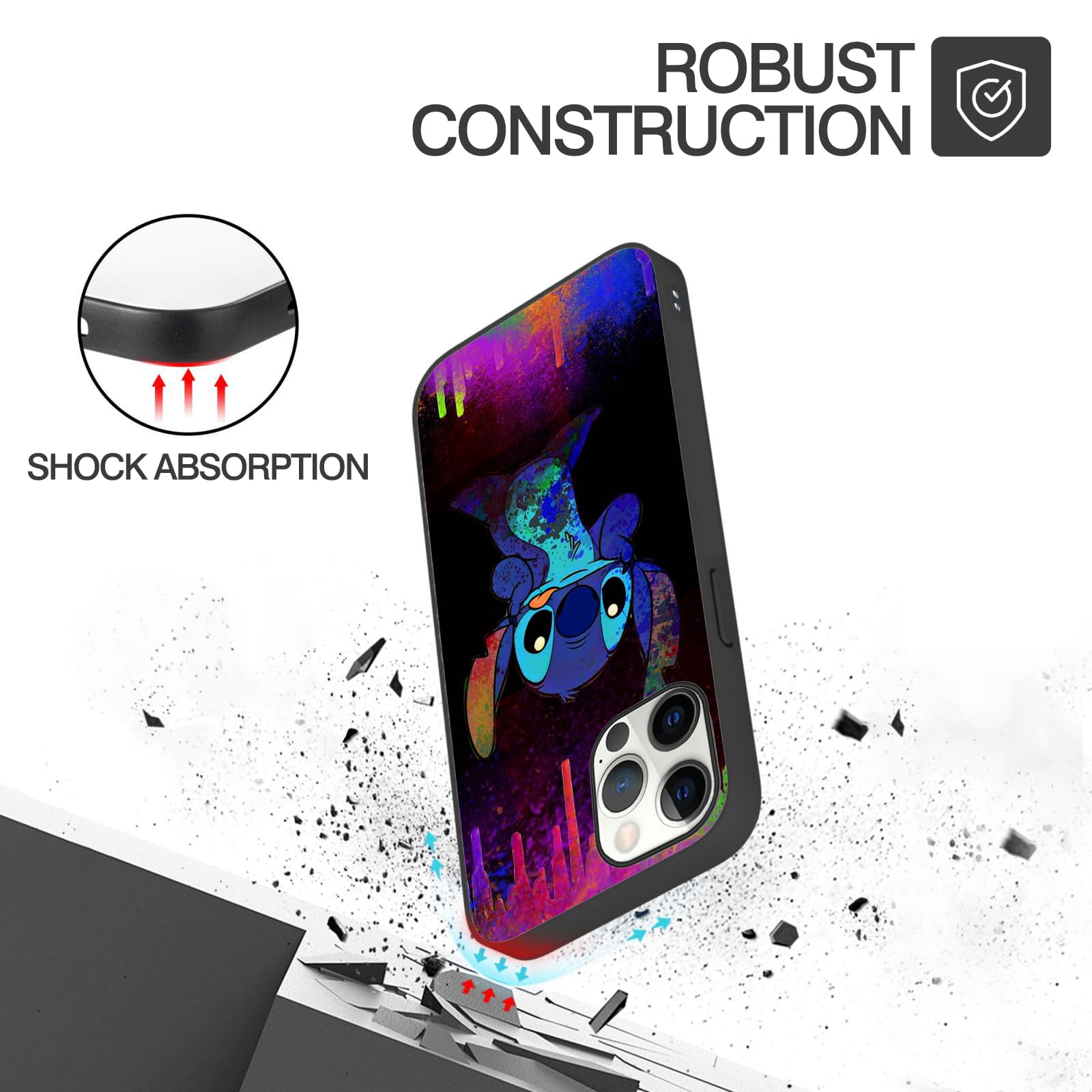 ZHEDAIZAI Cute Cartoon Compatible with iPhone 15 Pro Case, Full