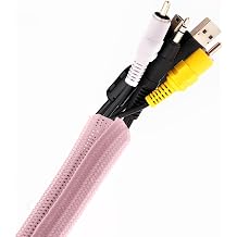 Pixio 10FT Tubing Cable Sleeve Beige 1/2 inch Flexible Cable Management Sleeve for PC, Gaming, TV & Office, Wire Organizer for Desk Cable Cleanup