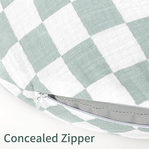 Miniatura 5 de SWESEN Funda de almohada de muselina para lactancia, suave y extraíble para almohadas de lactancia, funda de almohada para bebés niños y niñas,