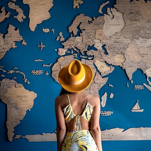 Miniatura 87 de Enjoy The Wood 3D Wood World Map Wall Art Large Wood Wall Décor Housewarming Gift Idea Wall Art World Travel Map For Home & Kitchen or Office