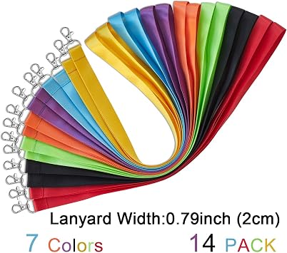 YOUOWO Cruise Lanyards Lihtweight Multicolor 14Pack 7Colors,Wide 0.79in