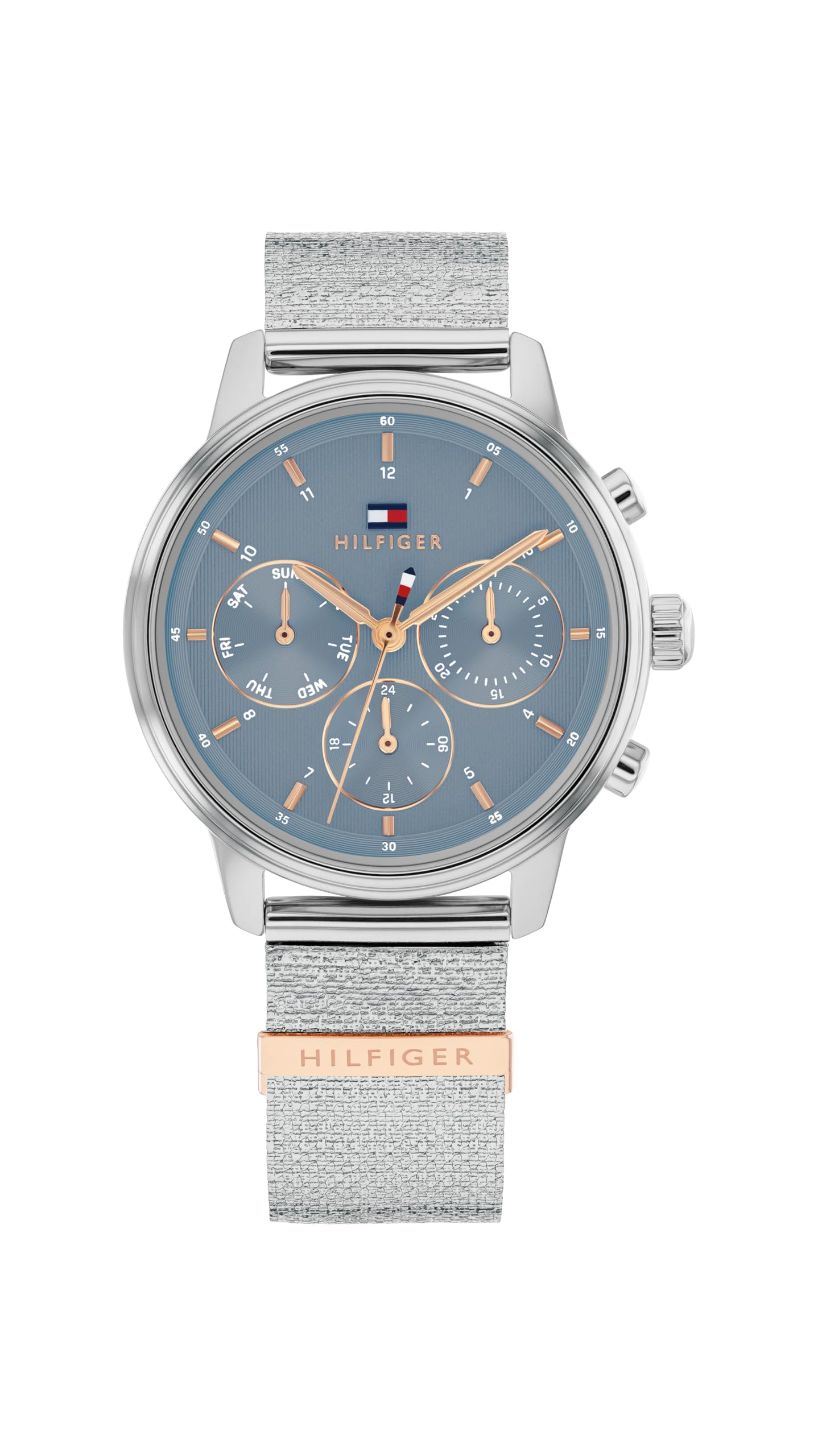 Tommy Hilfiger Multi Zifferblatt Quarz Uhr für Damen mit Edelstahlarmband