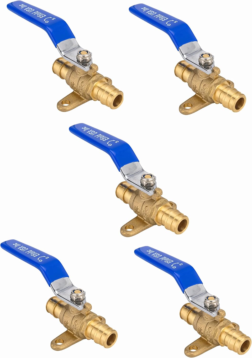 5Pack EFIELD 1/2 Inch Pex A Expansion Brass Full Port Shut
