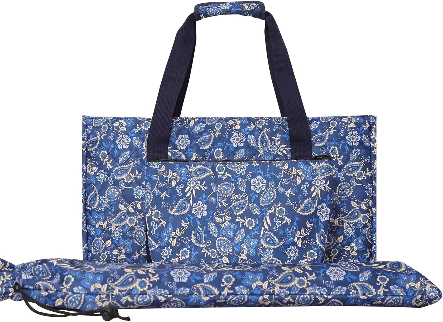 3-Piece Mahjong Bag Set, Blue Thickened Portable Storage for American Mah-jongg Tiles & Racks (Empty Mahjong Bag Only)