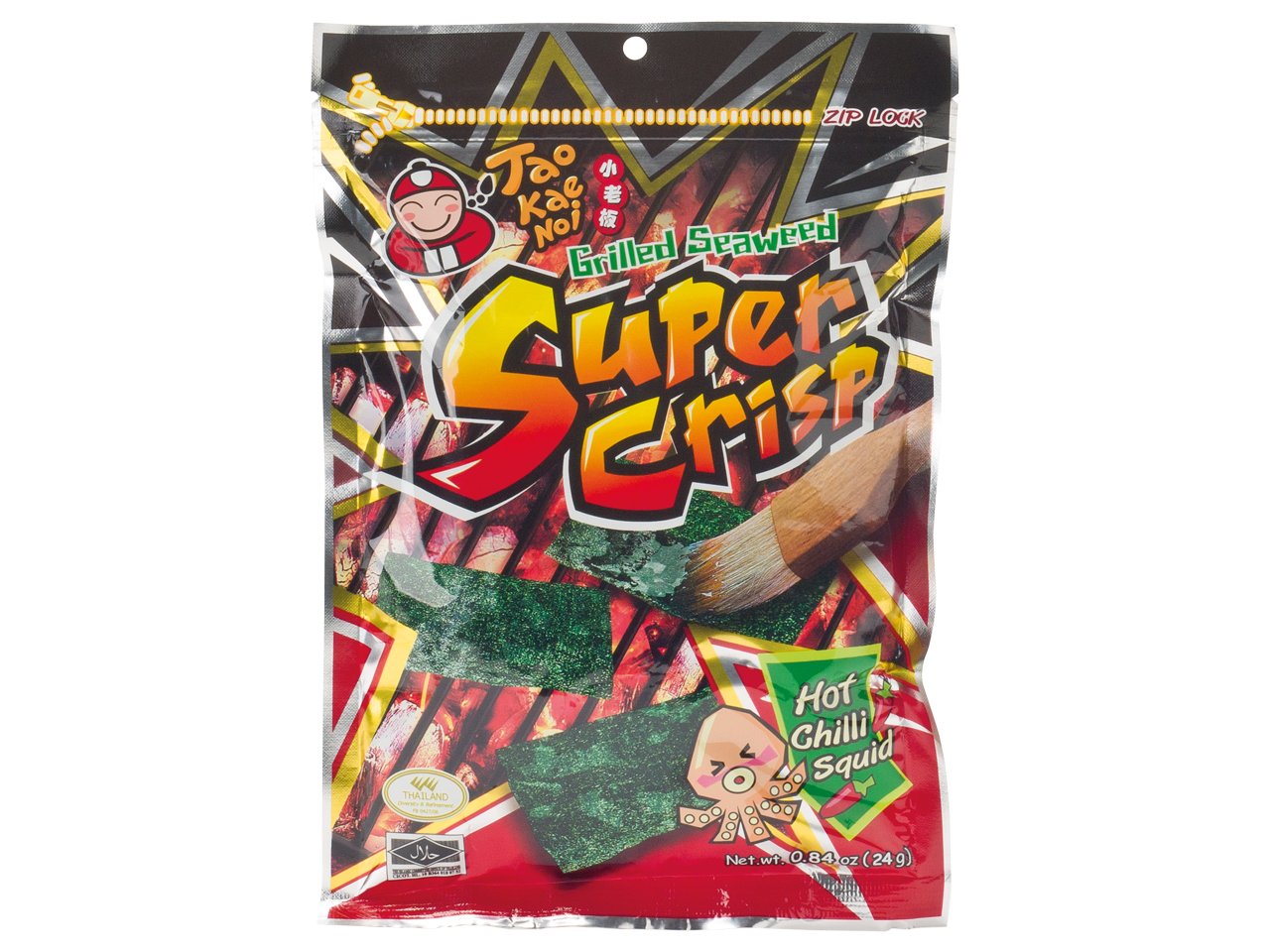 Imported Grilled Seaweed Super Crisp, Hot Chilli Squid, 0.84 Ounce