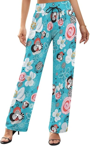 Amazon.com: Cubirmin Pantalones de pijama para mujer estampados de pierna  ancha, pantalones de yoga de moda, pantalones de descanso de cintura  elástica : Ropa, Zapatos y Joyería
