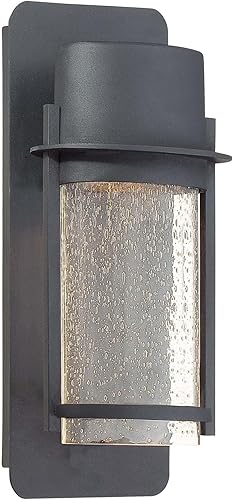 Minka Lavery 72251-66 Artisan Lane - Farol de pared exterior moderno para exteriores, 35 W, halógeno, color negro