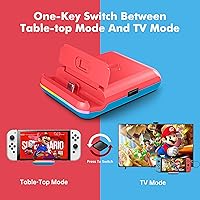 Vista 5 de IIQ Estación de acoplamiento de TV para Nintendo SwitchSwitch serie OLED, adaptador de TV HDMI 4K1080P, base de carga de interruptor plegable