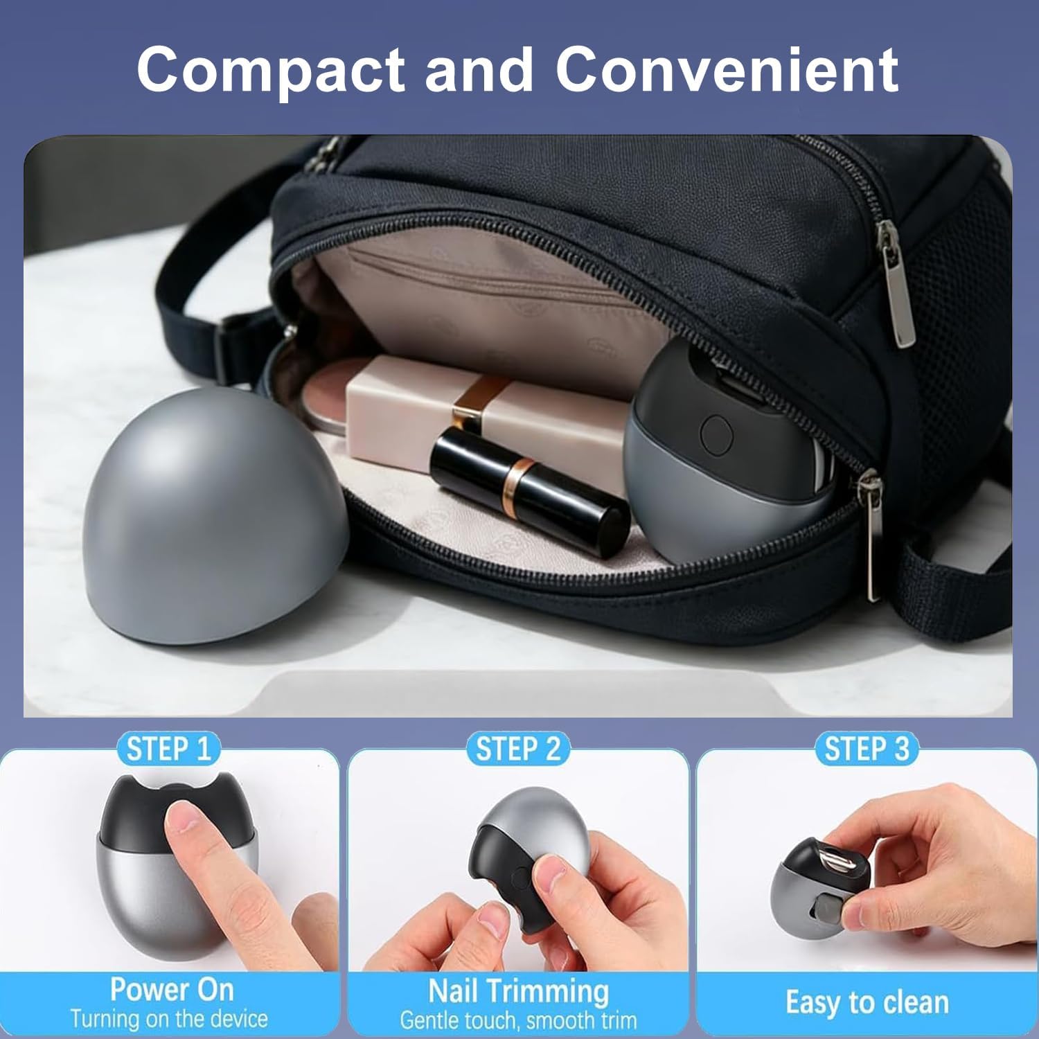 3 in 1 Electric Nail Clipper, 2026 Upgraded Electric Automatic Nail Clipper Nail Clippers with Light & Nail Scraps Storage 2 Speeds Electric Fingernail Clippers for Seniors Adults